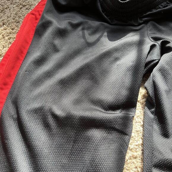 Nike Track Pants Mens Lathe Black Epic Knit Training Red Stripe Baggy Y2k - Picture 7 of 16